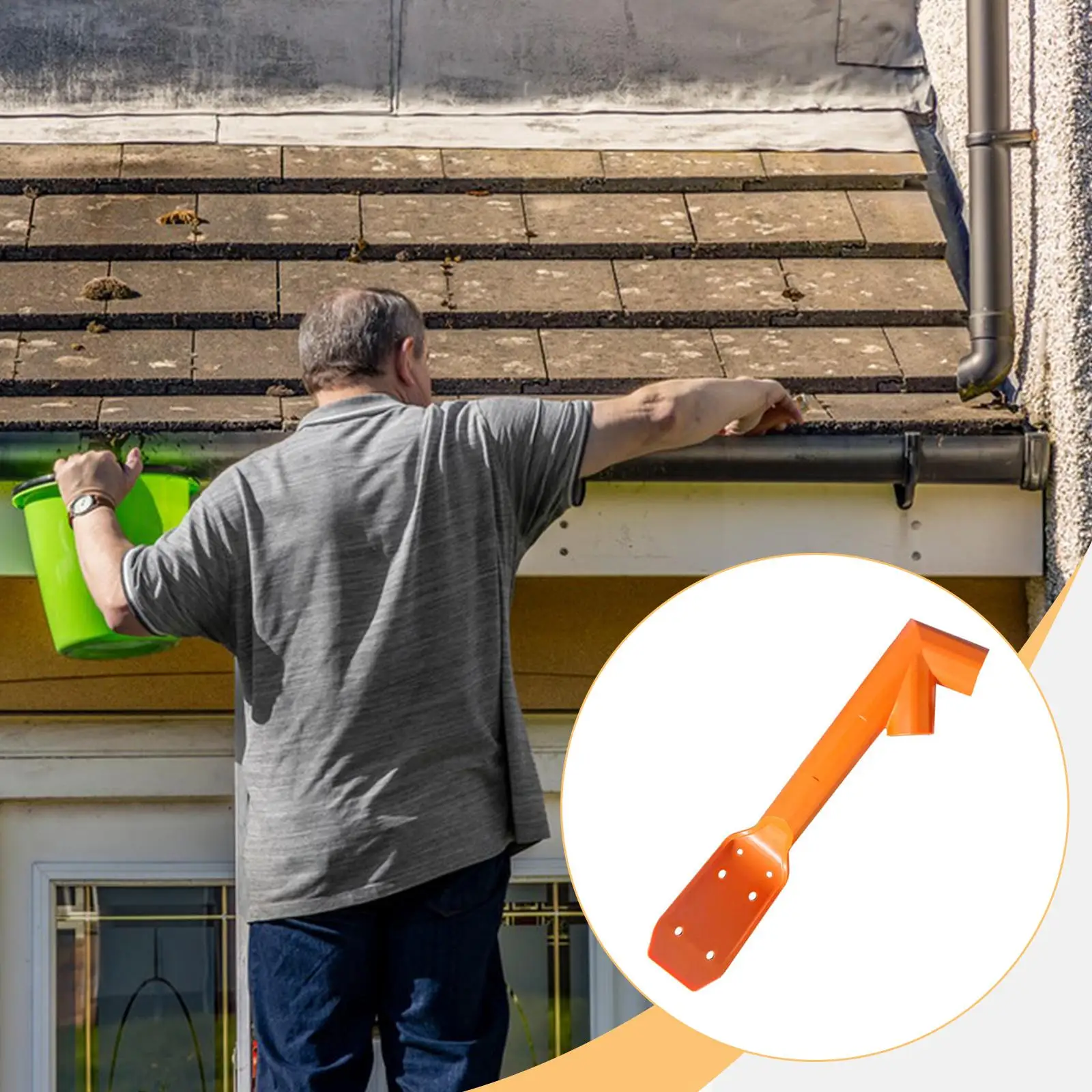 

Gutter Cleaning Tool Garden Tool Versatile Easy to Use Sturdy Accessories Orange