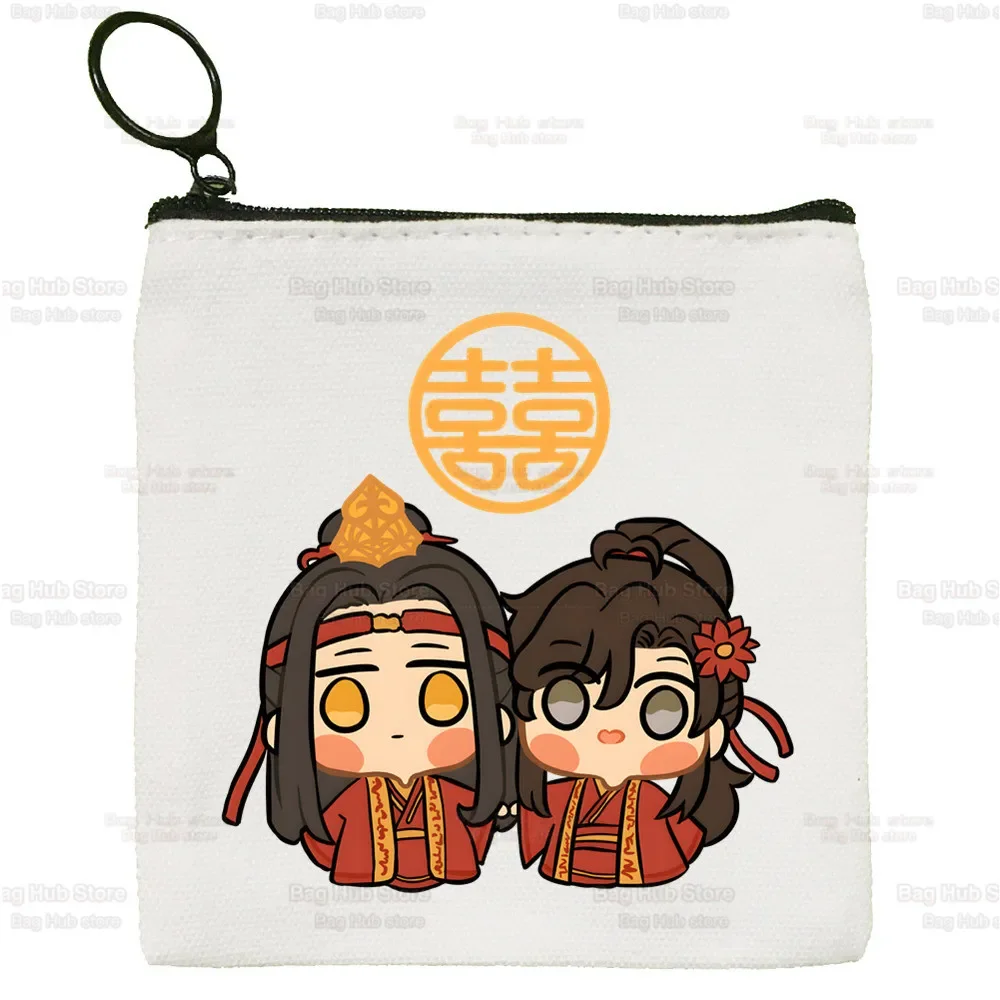 Mo Dao Zu Shi The Untamed monedero pequeño para mujer, Mini Lan WangJi Wei Wu Xian, bolso de mano, lindo estuche para llaves de lona, monedero