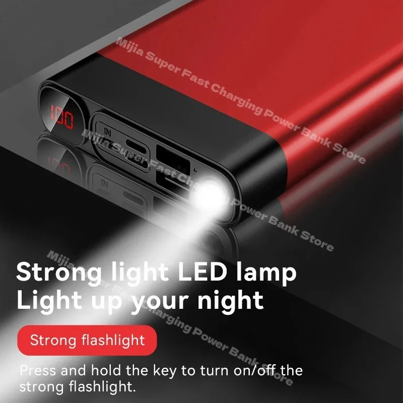 Xiaomi 50000mAh Big Capacity Power Bank  Power Bank With Strong Flashlight Portable Battery  Fast Charging For iPhone 17 Samsung