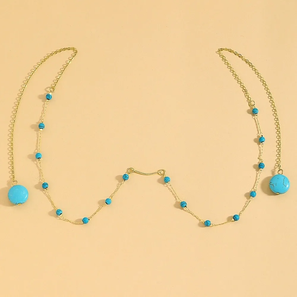 Cool Bohemian Sexy Face Chain Water Drop Pendant Exquisite Nose Bridge Face Chain Long INS Facial Jewelry Music Festivals