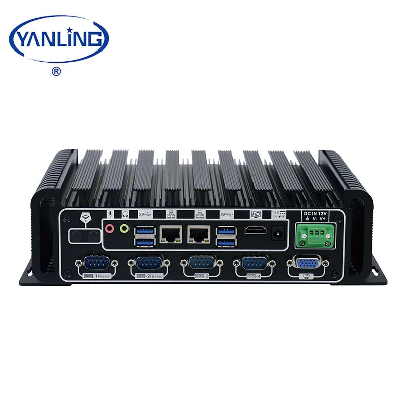 Embedded pc Intel i5 6200u Fanless industrial computer with Dual Intel Lan 6COM support DC 9~19V