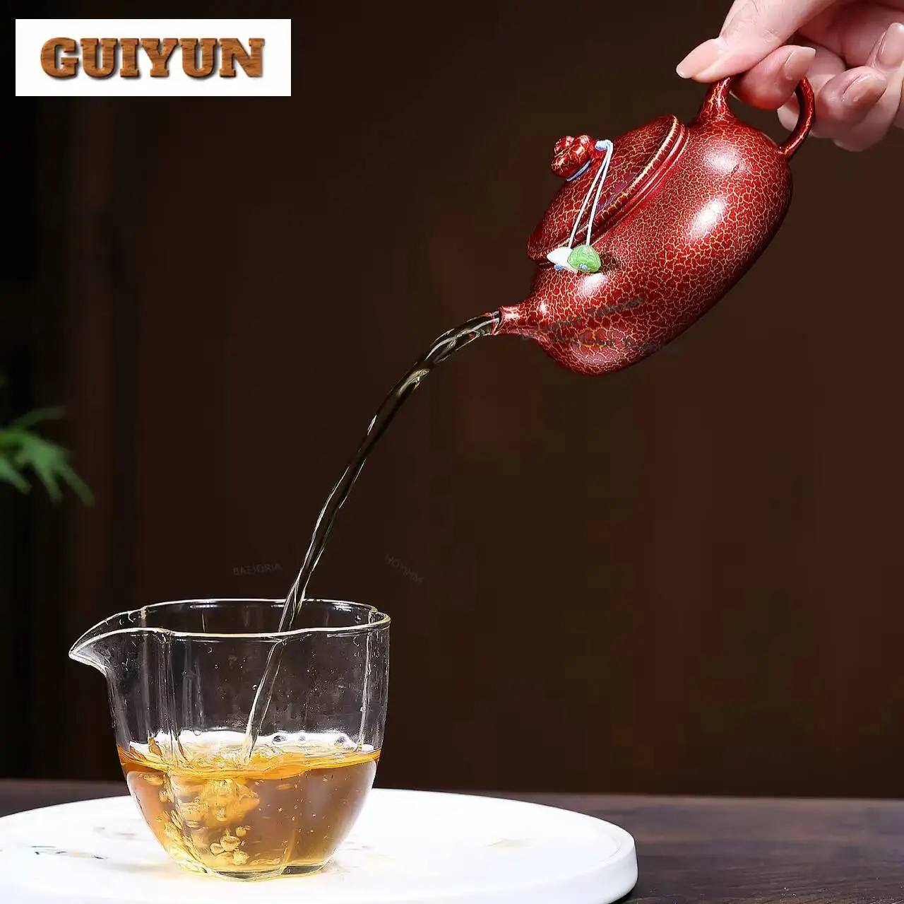 HOYIHM 180ml Classic Yixing Purple Clay Teapots Handmade Han Jiang Pot Raw Ore Conch Roasting Mud Kettle Zisha Tea Set
