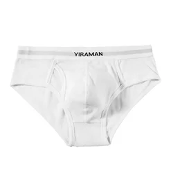 Sous-vêtements en coton côtelé pour hommes, Poudres bombées, Poche à fente latérale, Décor à bord blanc, Lifting des hanches, Respectueux de la peau, Culotte courte, Qualité