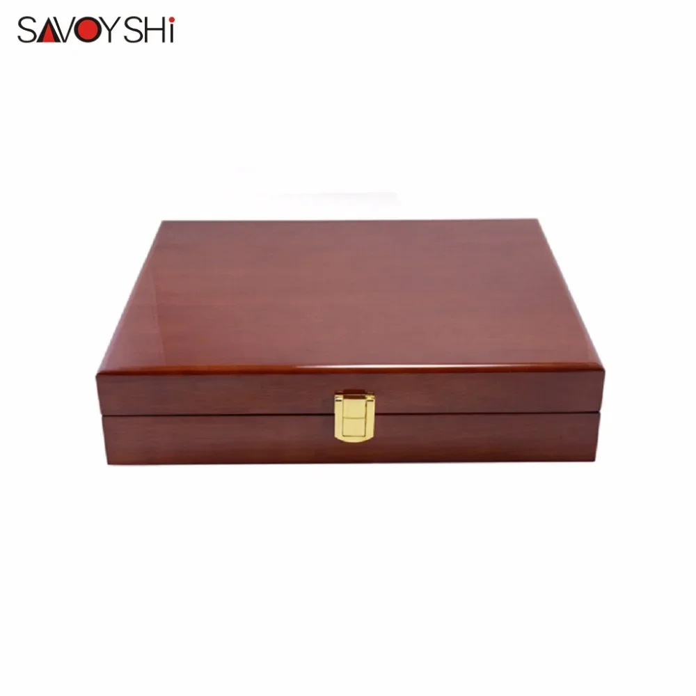 SAVOYSHI Brand 300*240*68mm 30pairs Capacity Luxury Cufflinks Box High Quality Painted Wooden Box Authentic Jewelry gift Boxes