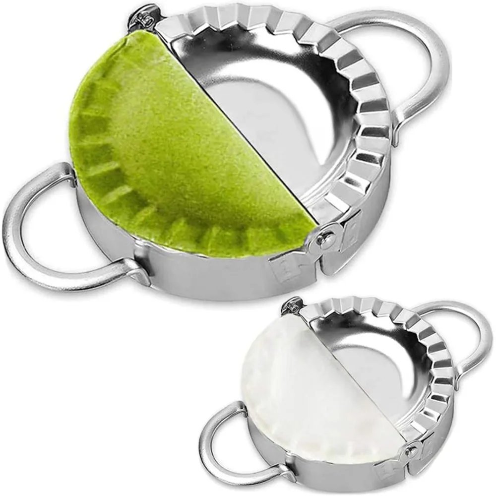 عبوة واحدة من قوالب الزلابية المصنوعة من الفولاذ المقاوم للصدأ والفطيرة واللحم؛ أداة بسيطة لضغط العجين من الجلد؛ أداة صنع المعجنات والفطيرة.