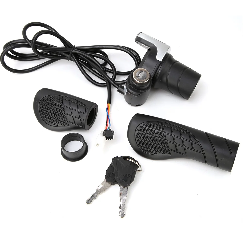 36V Electric Bike Bicycle Ebike Handlebar Twist Grip Throttle with LCD Display and Key Lock