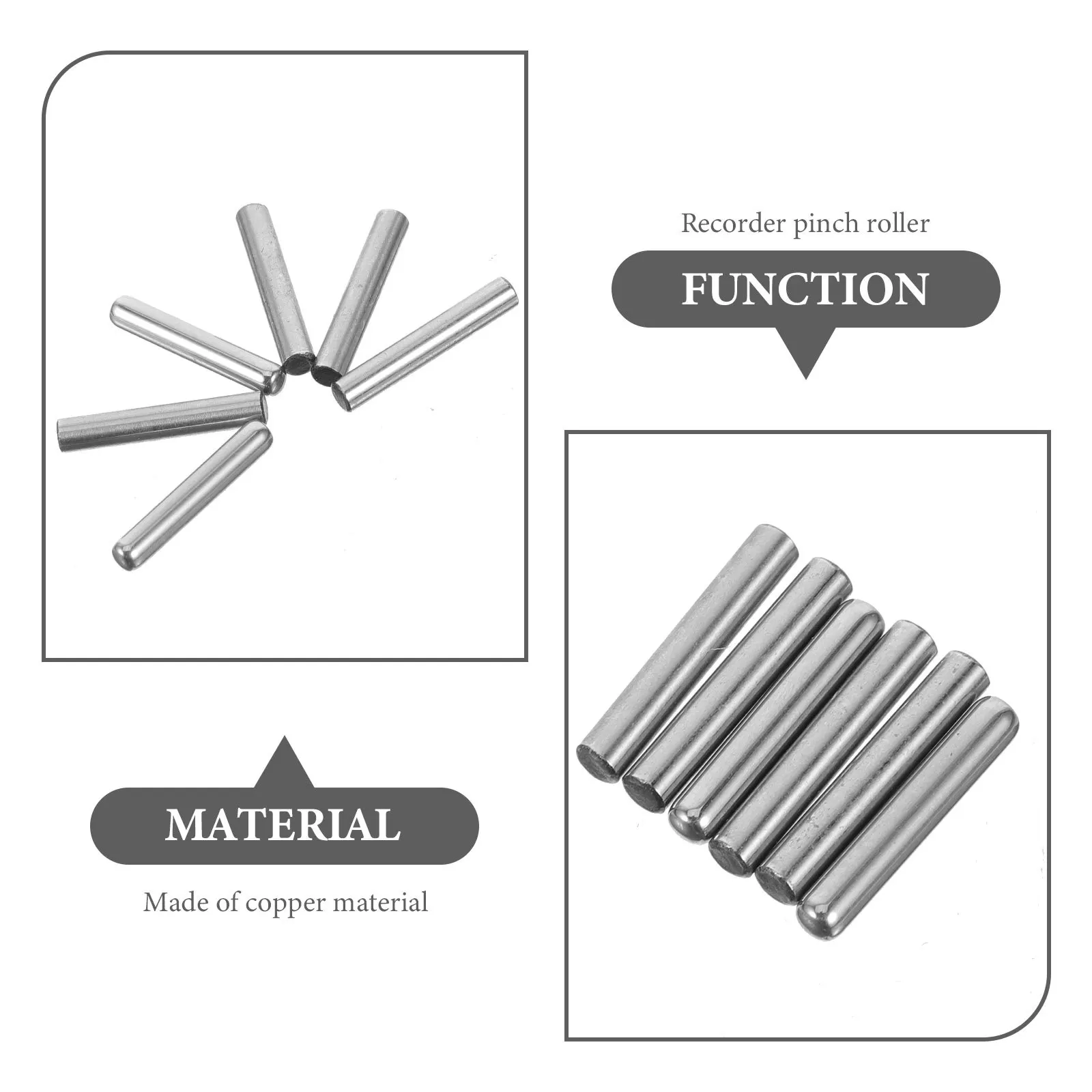 

20 Pcs Cassette Machine Pinch Roller Pressure Recorder Repair Maintenance Silver Deck
