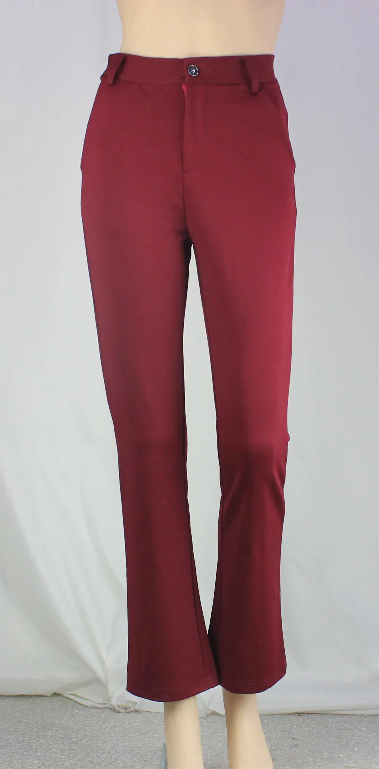 Damen Business Casual Hosen, Bequeme Bürokleidung mit Taschen, Elegante Regular Fit Arbeitshosen – Detail 17