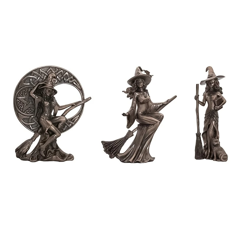 

ABSF Witch Figurine Retro Exquisite Resin Charming Miniature Statue Art Sculpture For Halloween And Home Decorations