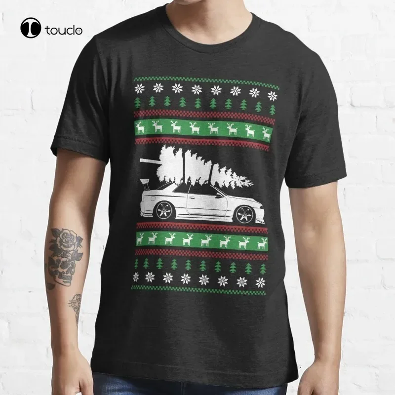 Christmas Nissann Skyline Gt-R R32 Skyline32 Skylinegtr Gtr32 R32 Bnr32 T-Shirt Cotton Tee Shirt