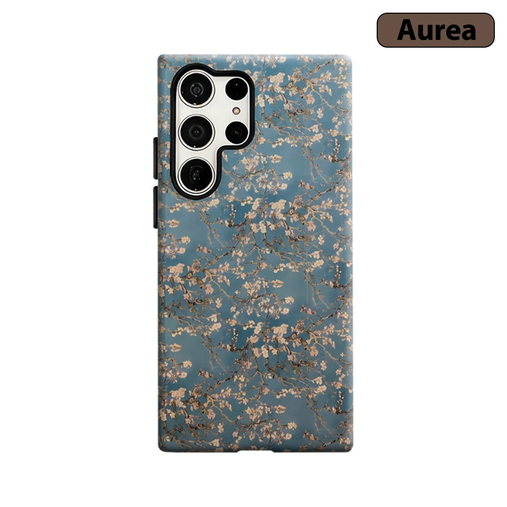 Blossom Branches Phone Case for Samsung Galaxy S25 Ultra S24 S23 Ultra Plus Shockproof Double Layer Tough Back Cover