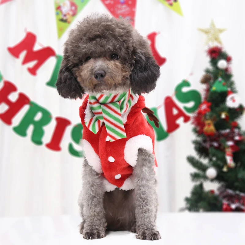 Dog Christmas Clothes Pets Clothing Santa Costume New Year Cat Outfits Xmas Deer Hat Puppy Coat Hoodie Party Apparel