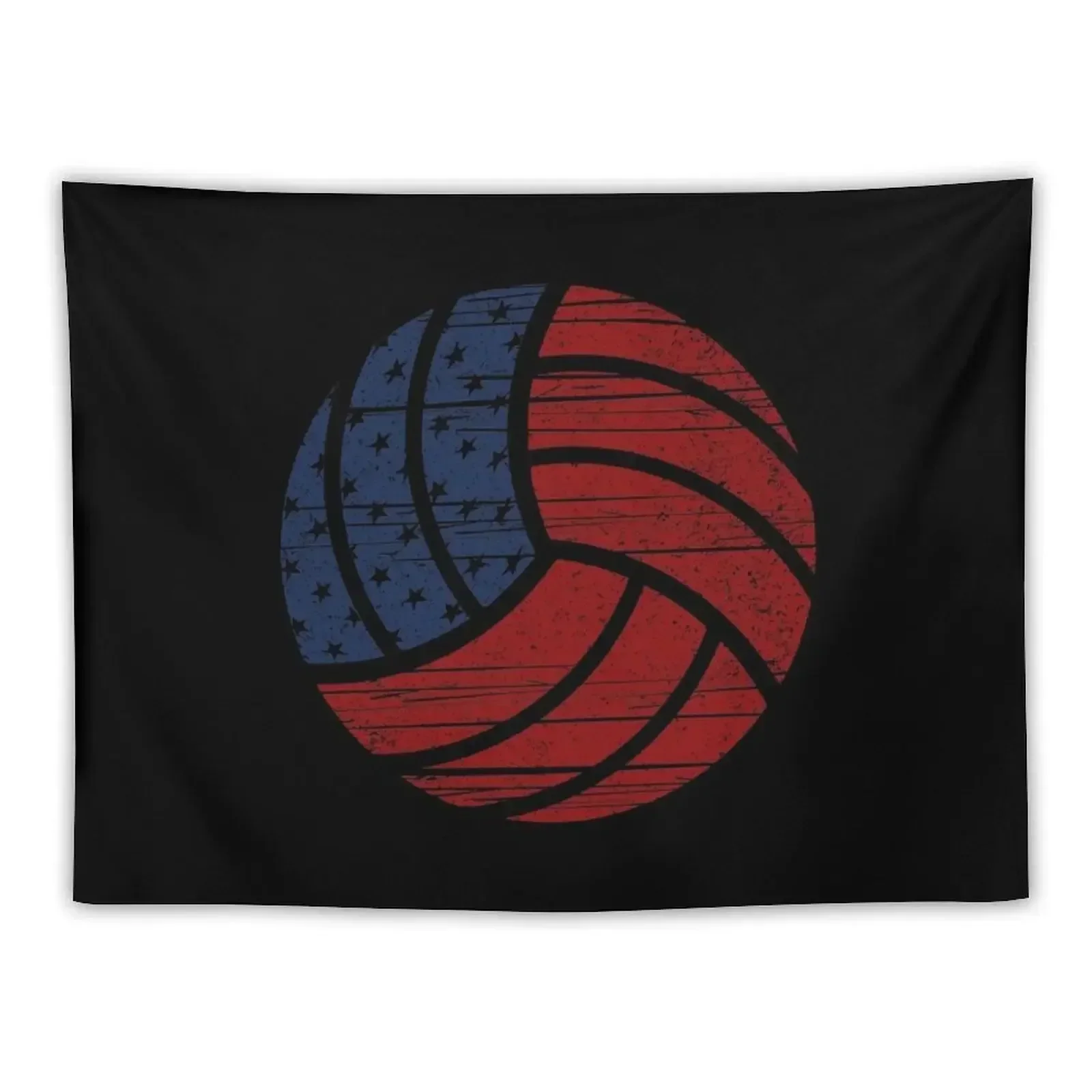 Distressed Volleyball USA Flag Tapestry Room Decor Aesthetic Bedroom Decorations Tapestry