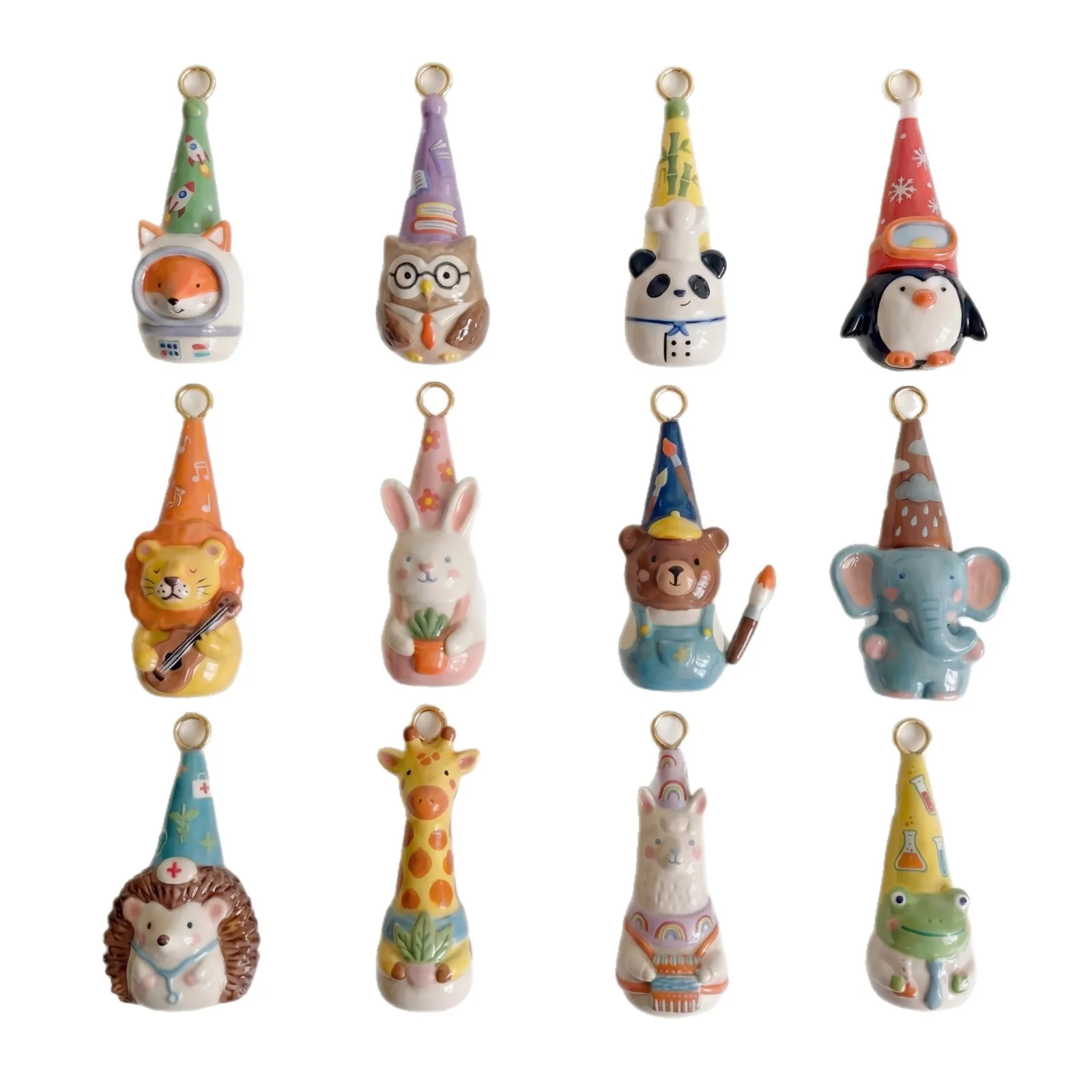 Kupfer-Tieranhänger, 3D-Zwergenhut-Cartoon-Anhänger, Kupferöse für Halsketten, Armbänder, DIY-Schmuckherstellungszubehör – Detail 7