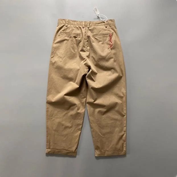 

mens Loose Fit Casual Pants Spring Autumn Red Luy Rope Cone ape Casual Trousers for Young Men Daily Wear Thiened