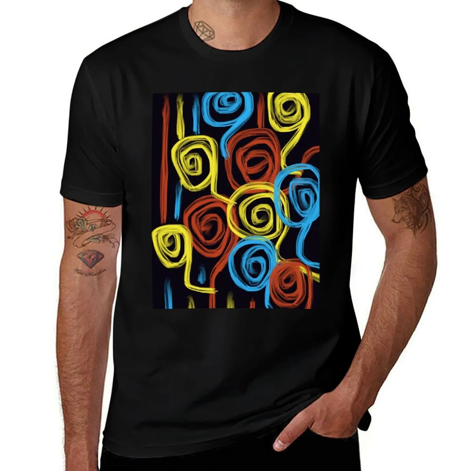 

Exotic - Digital abstract art T-Shirt blue lock anime clothes plus sizes mens t shirts