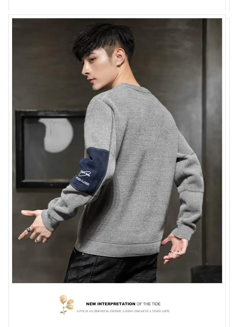 Men's Sweaters Plush Thickened Warm And Underlay Knitwear Long Sleeved Clothing Korean Version Crew Neck Casual Top Pullover