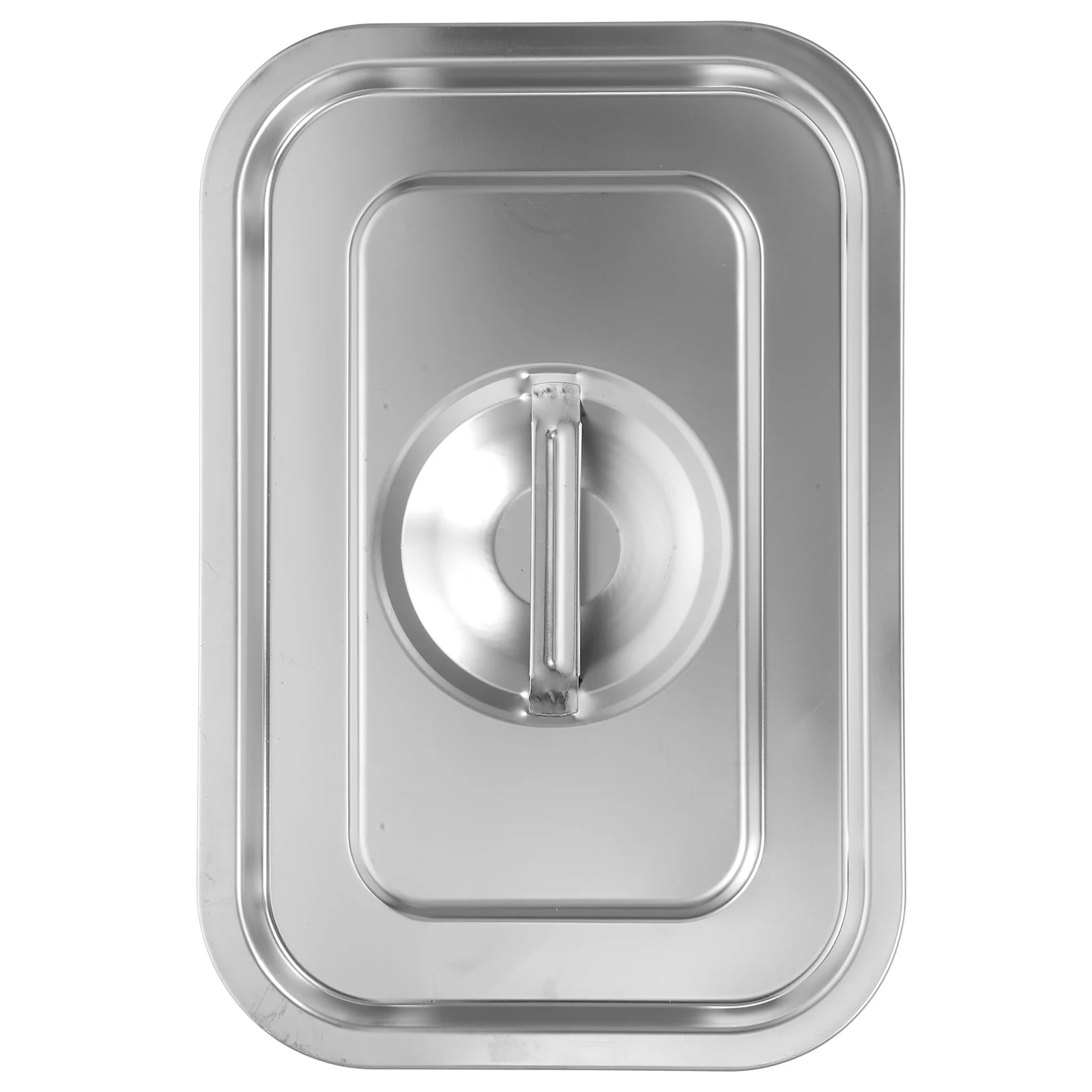 

1pc Stainless Steel Steam Pan Rectangular Heavy Duty Hotel Buffet Food Cover Pan Protector Lid With Handle Catering Square Basin