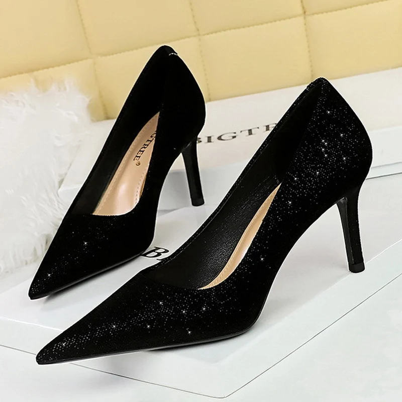 Spring New Fashion Women Heels Design Woman Pumps Stilettos Sexy High Heels 6 Colour Large Size 43 Female Shoes