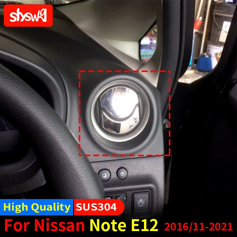 A/C Vent Adornment Cover Stainless Steel Interior Styling for NISSAN NOTE E-POWER E12 Air Conditioner Outlet Panel Trim 8 Pcs