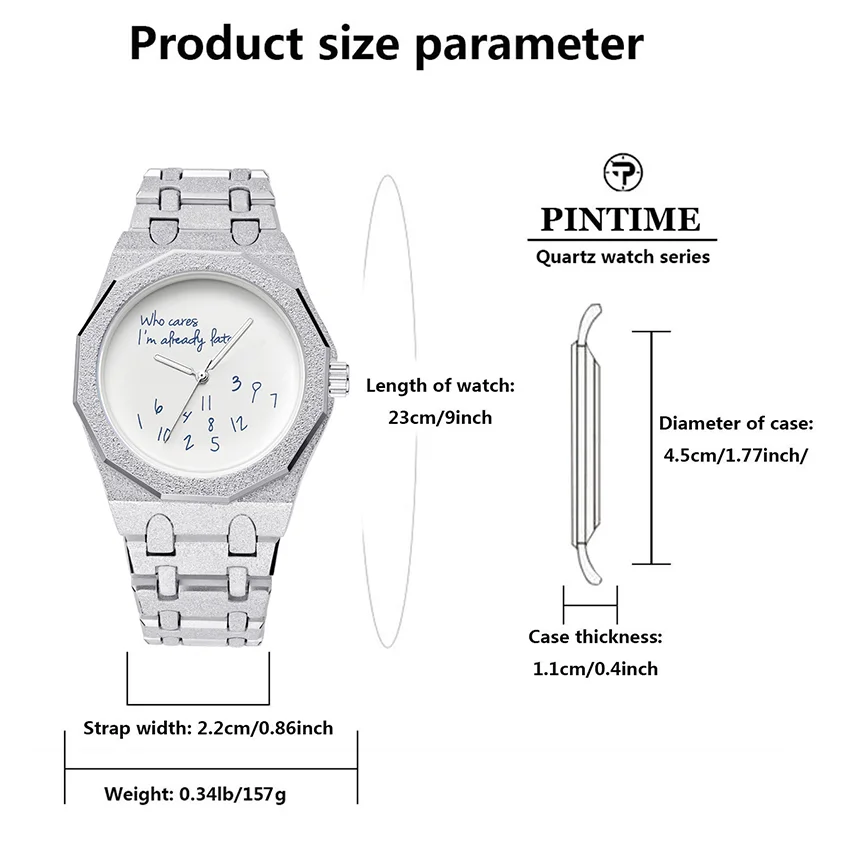 Fashionable and Personalized Men's Watch Who Cares I Am Already Late Simple and Trendy Octagonal Steel Strip, Quartz Watch