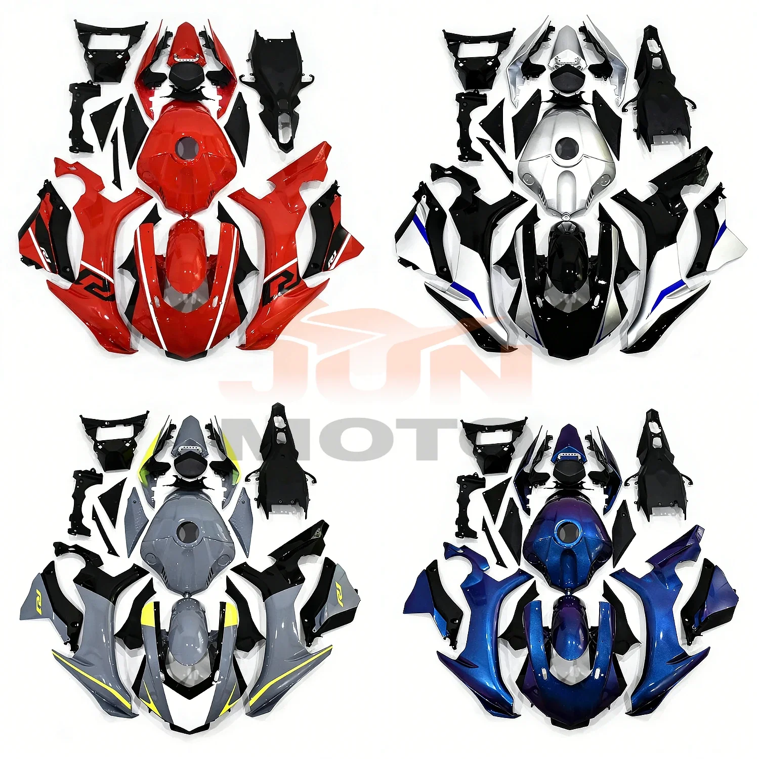 JUN Motorcycle Full Fairing Kit Fit For YZF-R1 R1 2015 2016 2017 2018 2019 15-19 Bright Printed Bodywork Cowling Custom