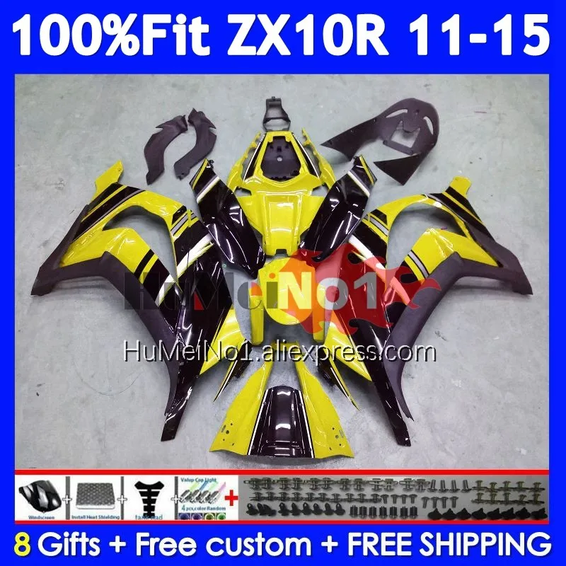 Injection For KAWASAKI NINJA ZX Yellow Blk 1000 10R 10 R 219No.144 ZX10R 11 12 13 14 15 ZX-10R 2011 2012 2013 2014 2015 Fairing