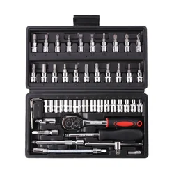 46pcs Socket Wrench Set Ratchet Spanner Multi-functional Car Repair Tool Professional Mechanical Workshop Tools Kit Motorcycle