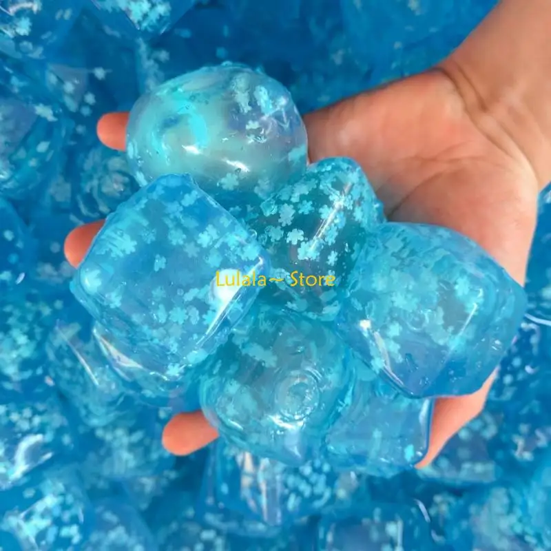 Y4QA 2Pieces AntiStress Ice Cubes Sensory Squeeze Toy for Anxiety Reduce Hand Strengthening Exercise Portable Squeeze Ball