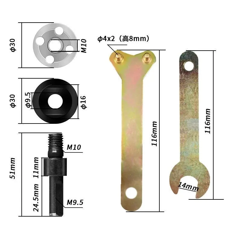 10mm Drill to Angle Grinder Adapter Kit, Conversion Set for Cutting, Grinding & Polishing with Side Handle