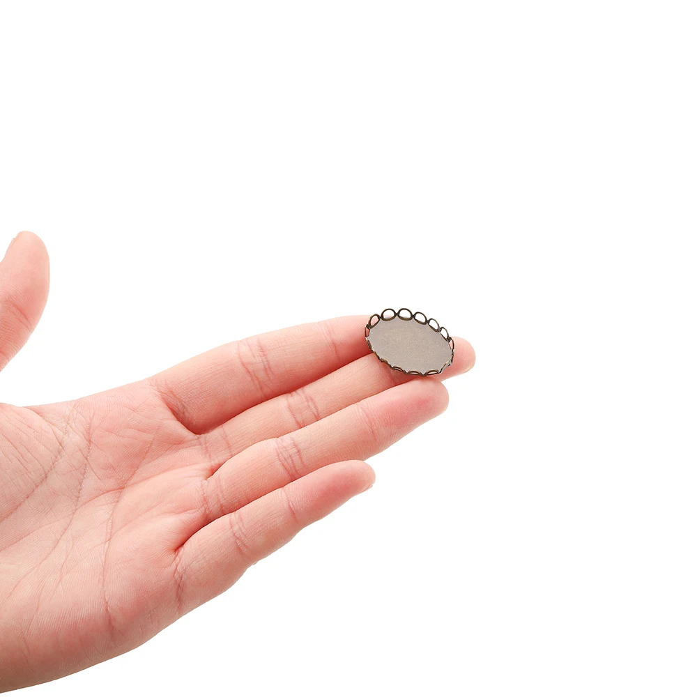 صينية بروش فارغة بقاعدة كابوشون بيضاوية ، قاعدة دانتيل مزدوجة ، مستلزمات صناعة مجوهرات ذاتية الصنع ، إكسسوارات ، 13 × 18 ، 18 × 25 ، 20 لكل حصة