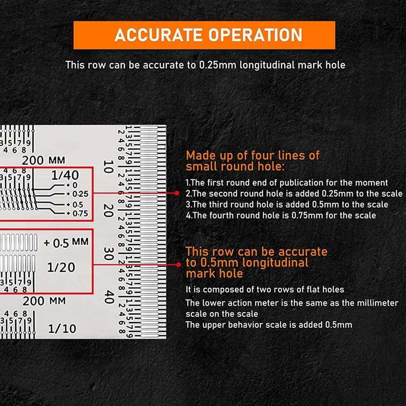 HOT SALE 200Mm And 300Mm High-Precision T Square Ruler, Ultra Precision Marking Ruler, Stainless Steel T Type Hole Ruler