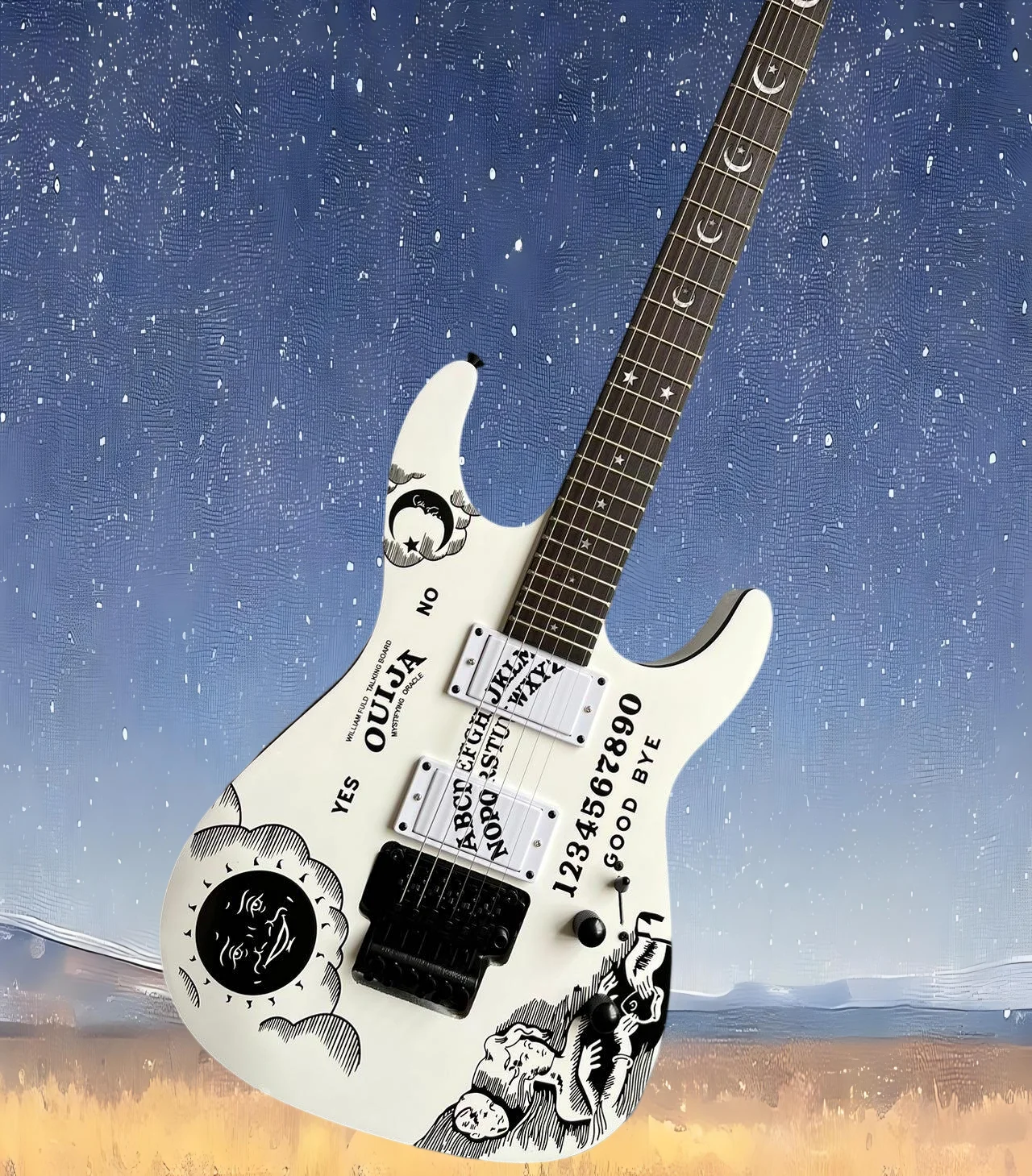 

Новая белая гитара Kirk Hammett Metallic KH2 M-II Mummy Karloff Tlmummy 2026 года (распродажа)