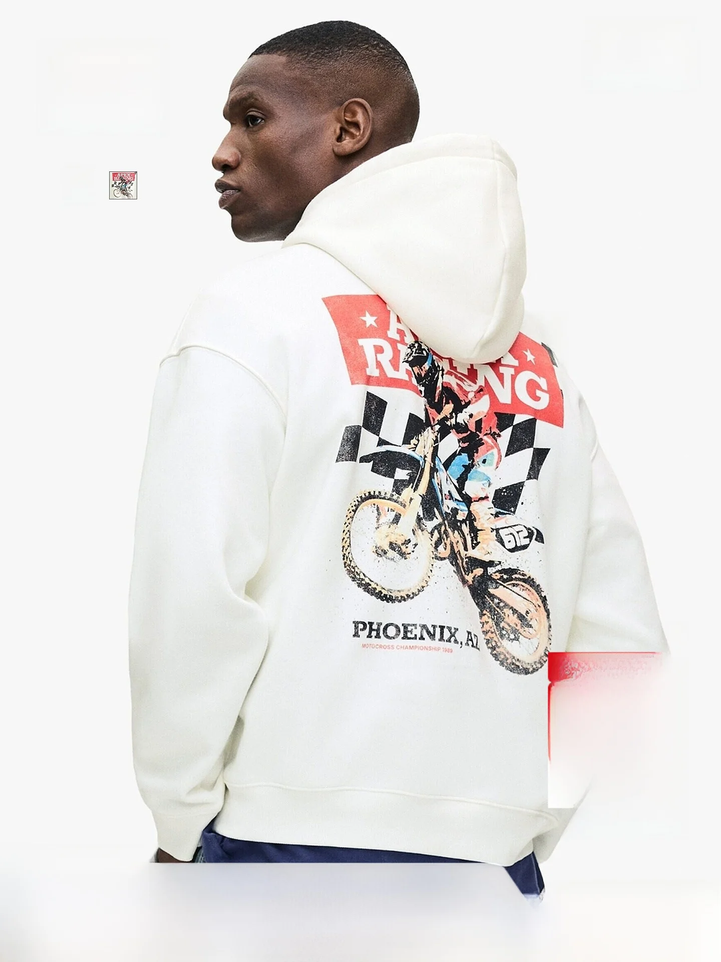 

Мужская зимняя толстовка H&M свободного кроя с принтом, удобная, повседневная, базовая, из качественной ткани, стандартный размер