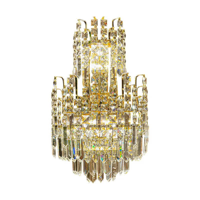 

Modern light luxury crystal wall lamp simple model room background wall decorative lamp bedroom bedside lamp