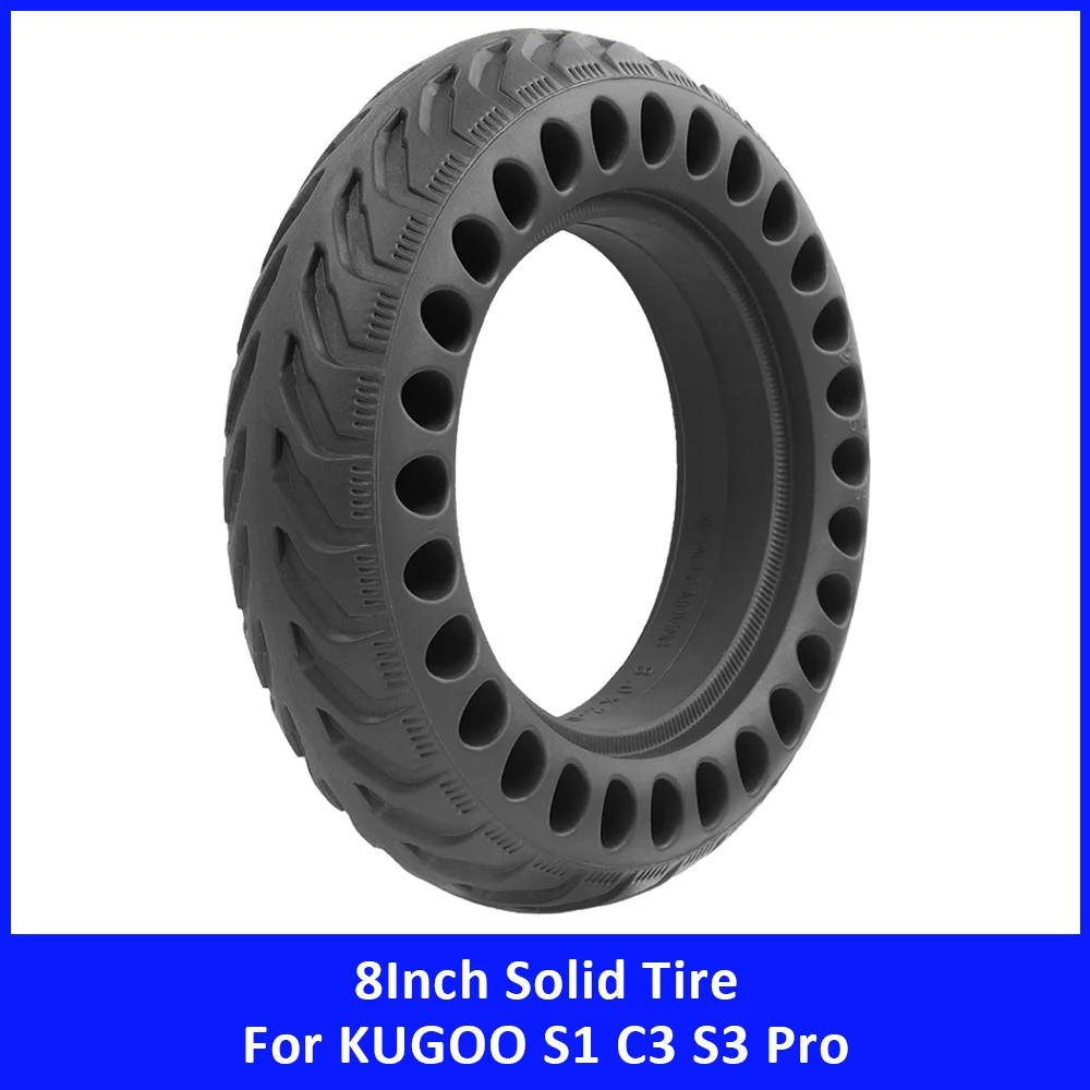 

8-дюймовая цельнолитая шина для KUGOO S1 C3 S3 Pro 8.0x2.0, взрывобезопасная, амортизирующая, с сотовой структурой, запчасть для электросамоката