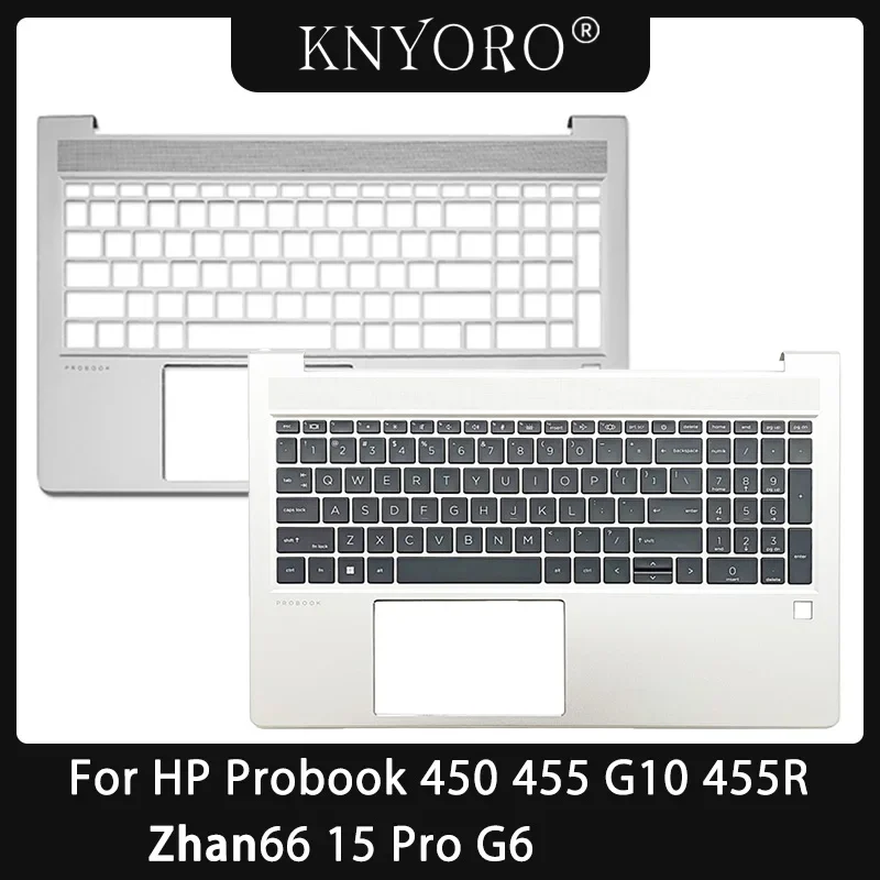 

Новая клавиатура для ноутбука HP Probook 450, 455, G10, 455R, Zhan66 15 Pro, G6, подставка для рук, верхняя клавиатура, подсветка серебристого цвета