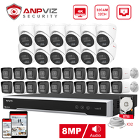 Anpviz 32CH 4K NVR 8MP POE IP Customized Camera Plug&Play System CCTV Outdoor Security Surveillance Kit Remote View H.265 IR 30m