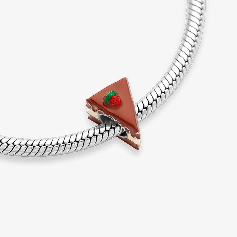 New Red Series DIY Jewelry Lipstick Pendant Love Heart Beads Dumbbell Rose Charms Fit Original Bracelets Necklace Accessories - view 4