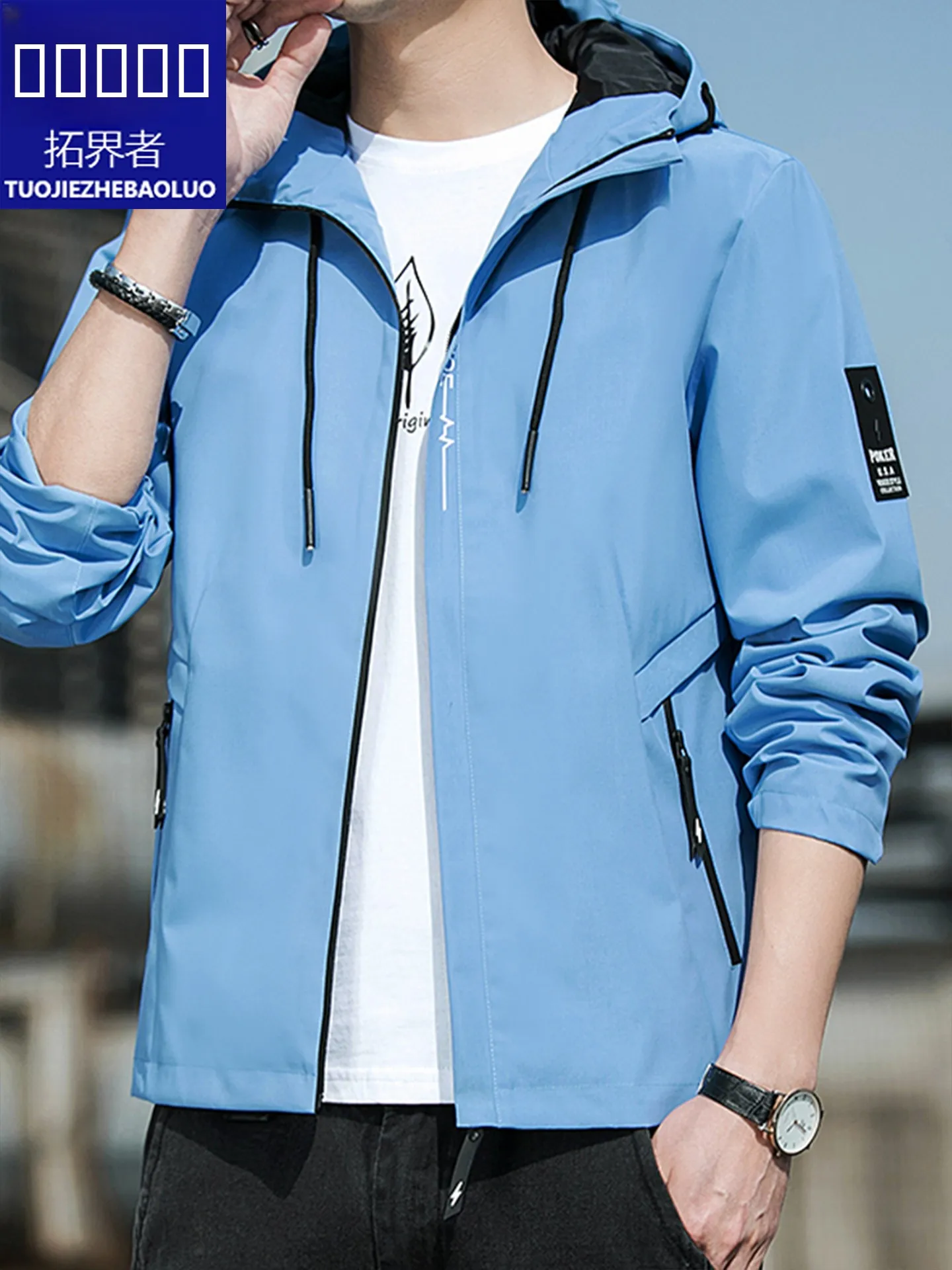 

Paul 2023, весенне-осенняя мужская свободная повседневная куртка с капюшоном на подкладке Fce, рабочая одежда, топ из полиэфирного волокна, длинная молния све