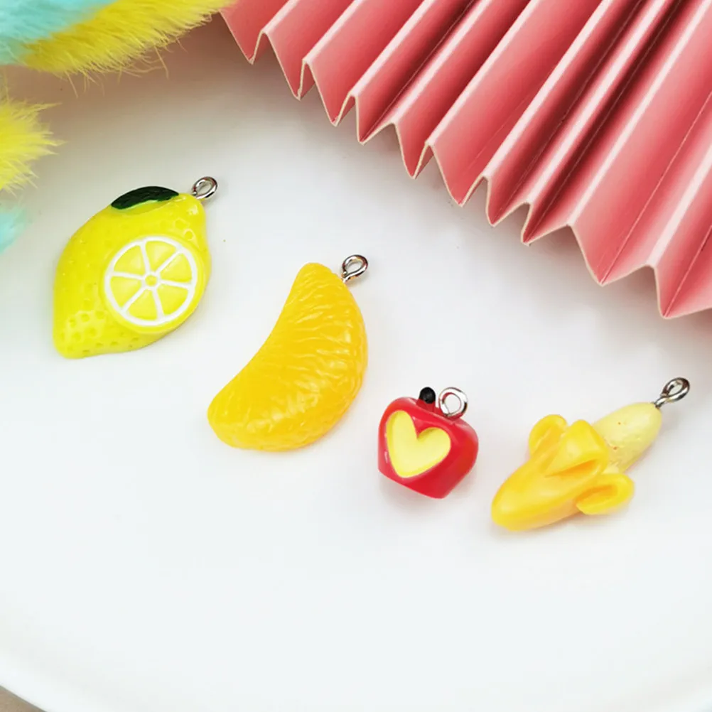 

30 шт. подвесок для украшений в форме лимона, фурнитура для рукоделия, подвески-фрукты для серег, из сплава и смолы, для ожерелий, браслетов, брелоков