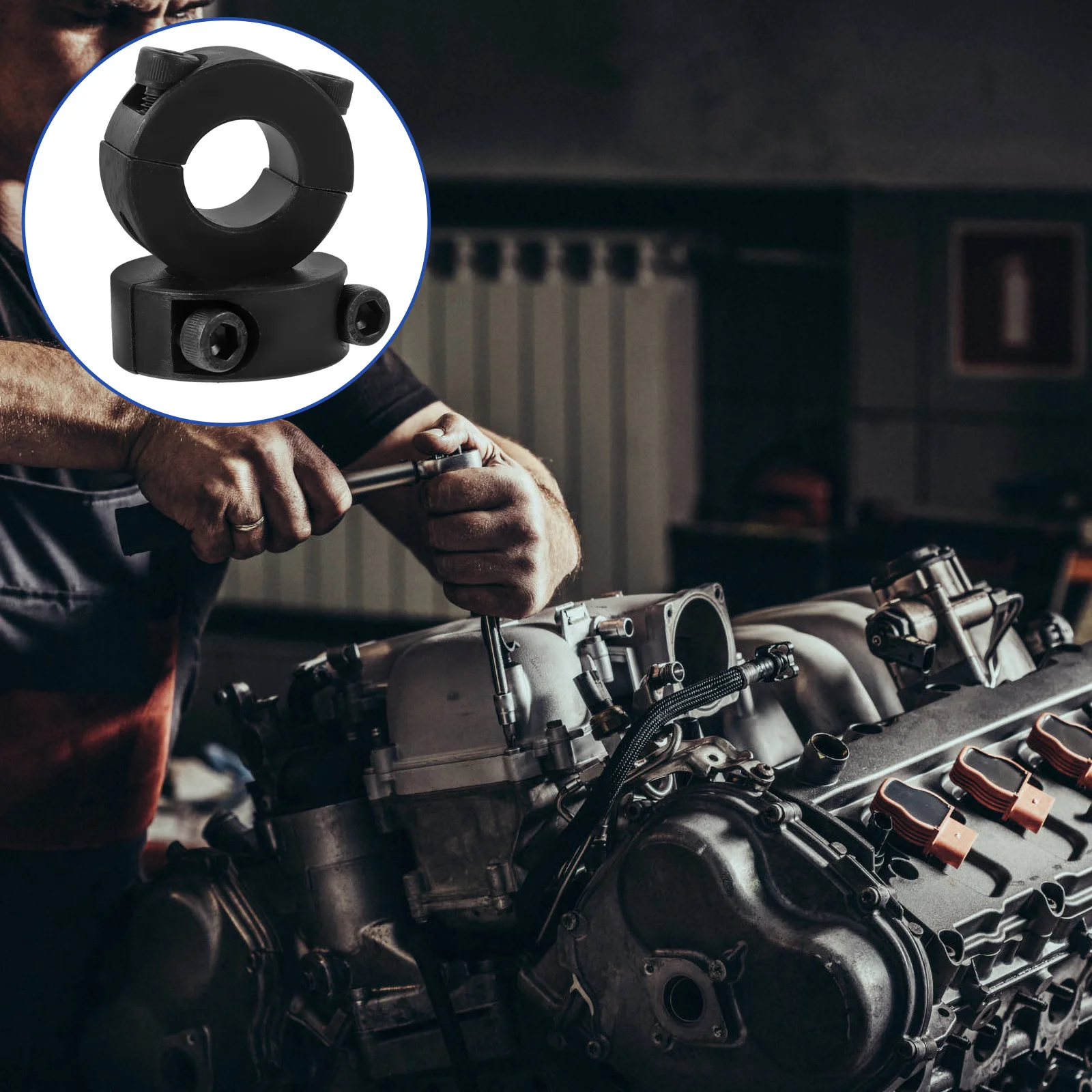 

2pcs Steel Fixed Clamp Locking Shaft Collar Split Design Black Oxide Finish High Clamping Force for Automotive RC