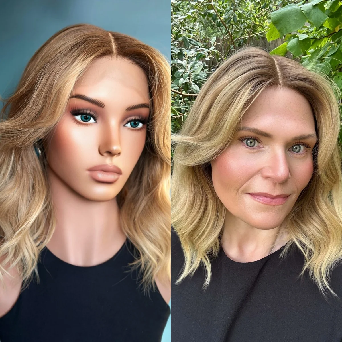 Soft 16 Inches Ombre Golden Blonde Highlights 13*4 HD Transparent Lace Wigs Balayage Realistic Look Hairline Heat Resistant Wigs