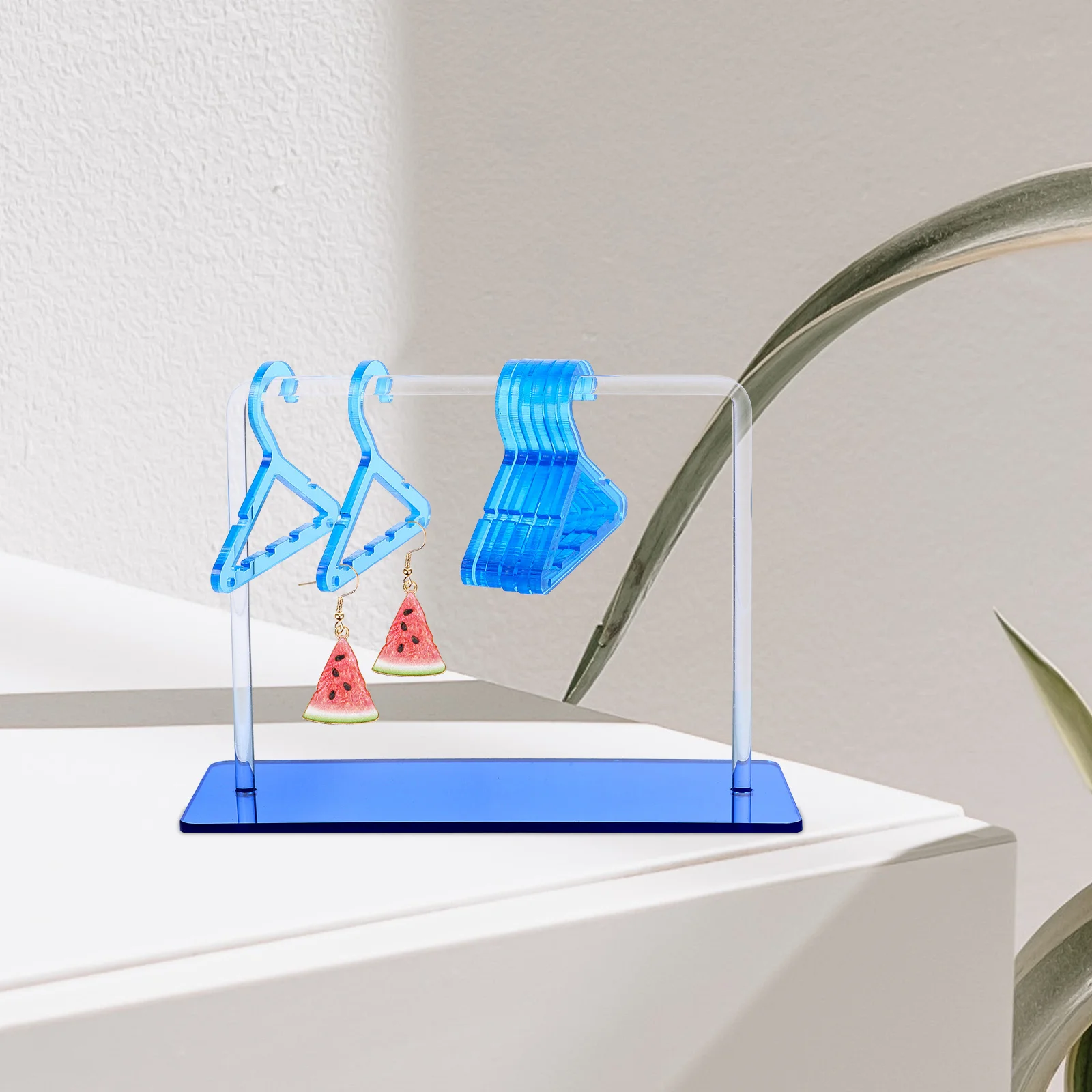 

1Set Earring Holder Stand Acrylic Jewelry Organizer Rack Multi-Functional Necklace Display Unique Clothes Hanger Shape