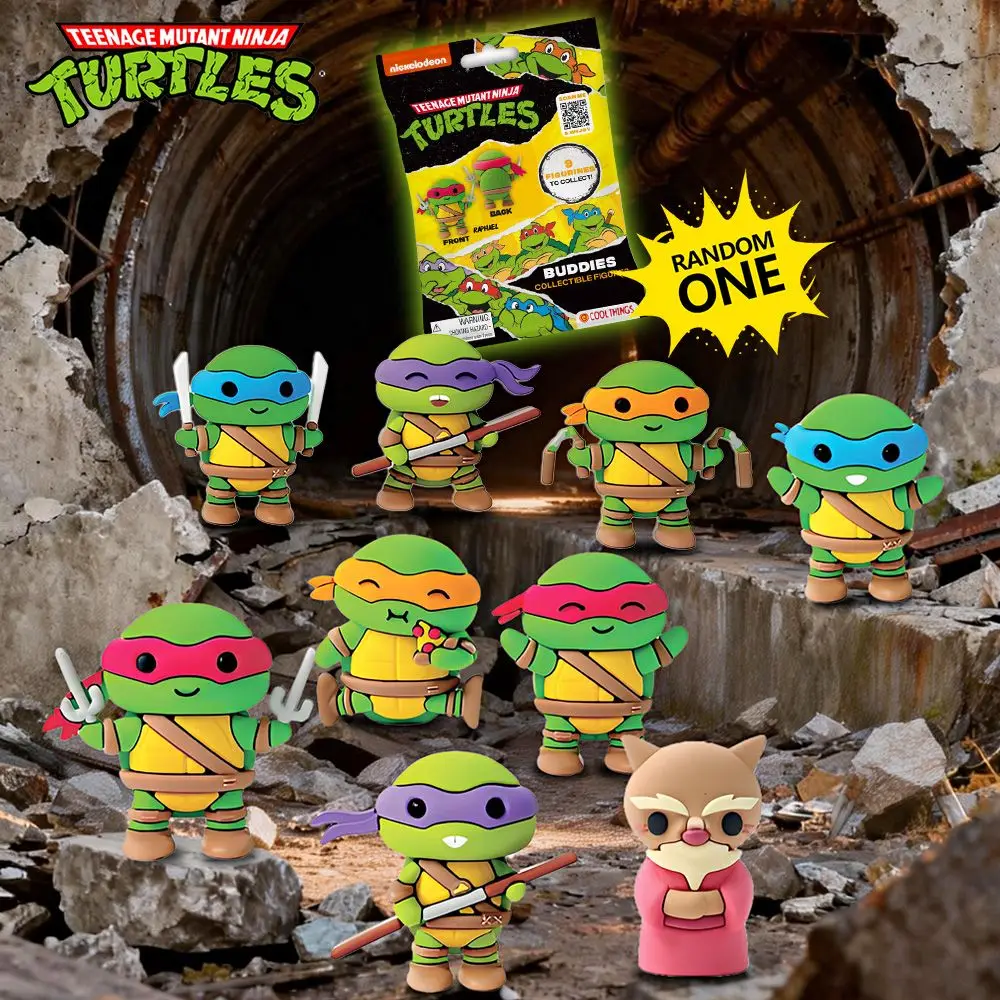 1 Pieza, Caja Sorpresa de las Tortugas Ninja, Figuras Coleccionables 3D, Miniaturas de Anime, Decoración para el Hogar, Unidad Aleatoria