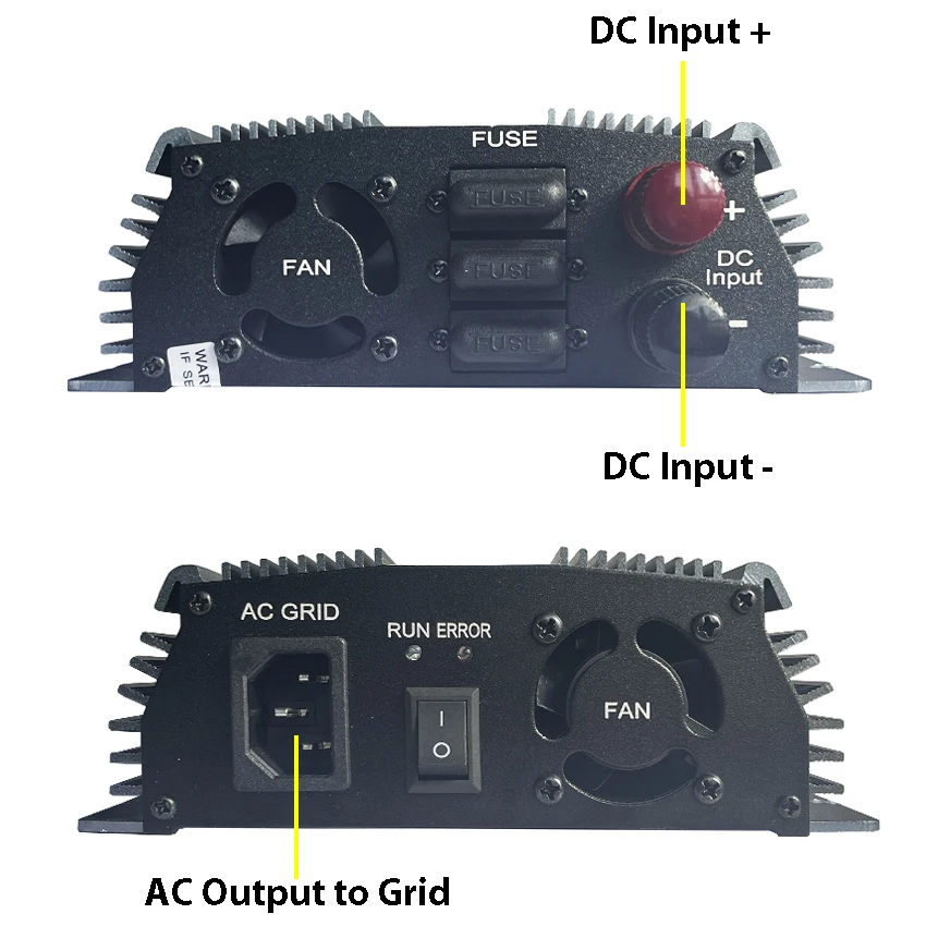 MPPT Solar Grid Tie Inverter 1000W 12V 24V Output 100V 110V 120V 220V 230V 240V Pure Sine Wave Source Power Solar Panel