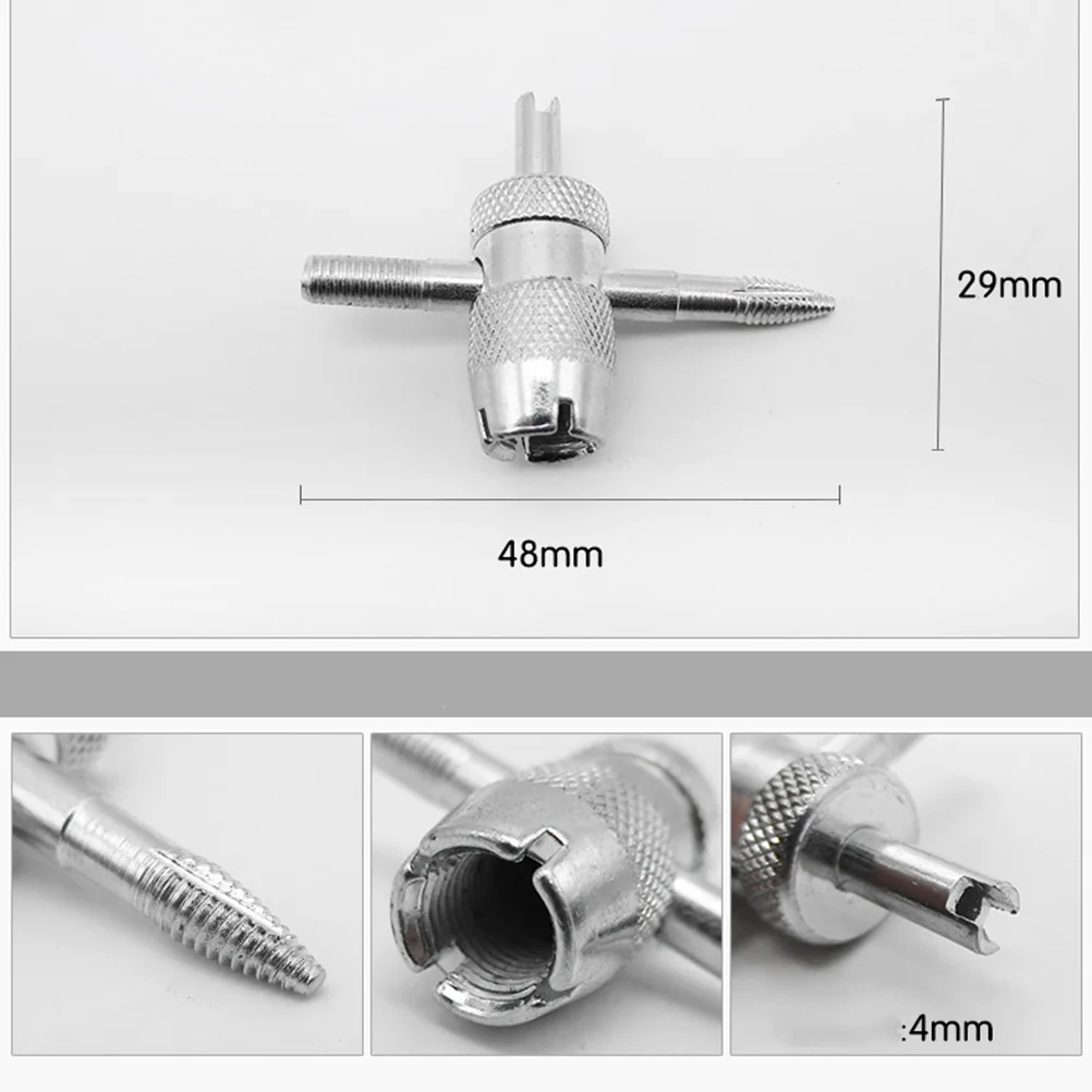 

4 in 1 Tire Valve Core Tool Repair Removal Key with 4 Cores for Car Bike Motorcycle Truck Atv Tire Stem Core Repairer