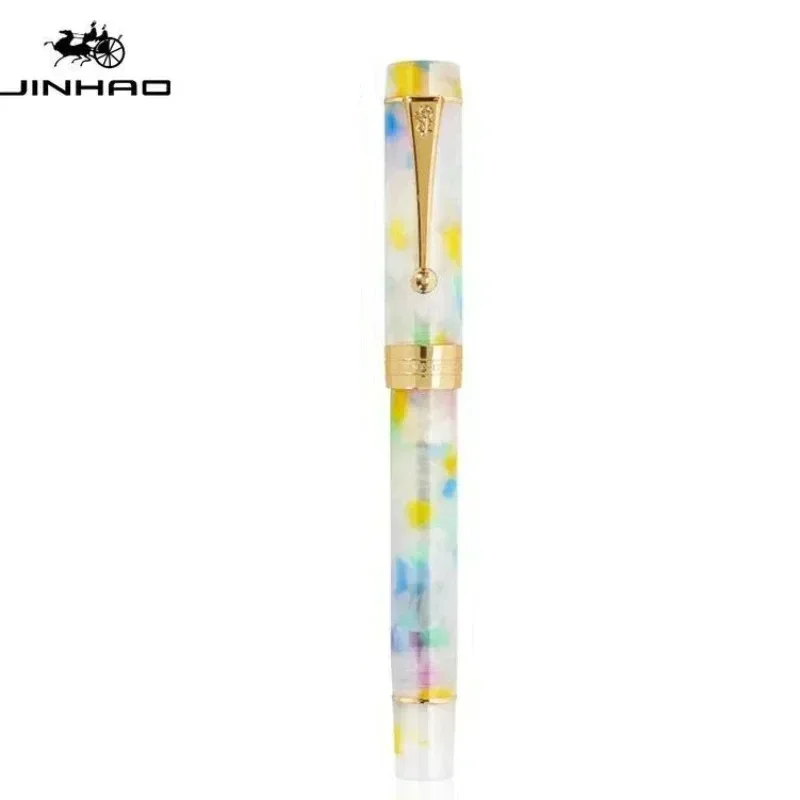 Imagem -04 - Jinhao Centennial Resin Fountain Pen Nib Fine 18kgp Clipe de Ouro Caneta Presente Negócios Escola Material de Escritório Papelaria pk 9019 100