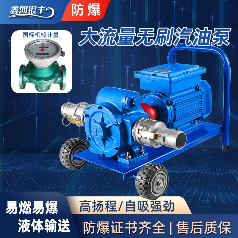 12V24V220V High Flow Explosion-proof Pump Battery Brushless Motor Silent Pumping Pump Gasoline Diesel Self-priming Pump