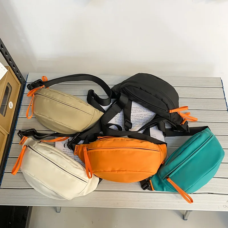 Bolsa de cintura casual feminina, mochila hip, estilo de rua, sacos de cinto, grande capacidade, pacotes de nylon, unissex, peito crossbody, hip hop